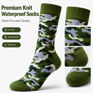 Chaussettes de sport pour hommes, imperméables, respirantes, 3 couches, camouflage, tricotées, pour activités de plein air, logo personnalisé - Product Image 5