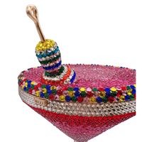 Sac de soirée en forme de coupe de vin en cristal, pochette de soirée en forme de verre à martini avec strass arc-en-ciel et chaîne d'épaule, vente en gros
