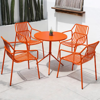 Ensemble de meubles d'hôtel en métal en gros de Juecheng chaise de salle à manger de restaurant chaise de table en aluminium ensemble extérieur de table et de chaise de jardin.