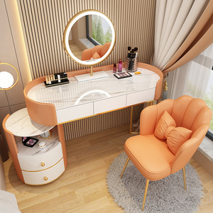 Espejo LED Moderno Ajustable con Iluminación, Tocador de Madera de Pino Sólido con Almacenamiento para Hotel, Apartamento, Dormitorio, No Requiere Instalación - Product Image 4