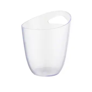 Enfriador de vino de cubo de hielo, Enfriador de champán de acrílico transparente Cubo de hielo con ASAS-Bueno para hasta 1 botella de vino o champán, 3L