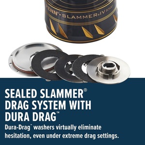 Carrete de Pesca Giratorio para Agua Salada <span class=keywords><strong>PENN</strong></span> <span class=keywords><strong>SLAMMER</strong></span> IV 4500-10500 100% Original, Potencia de Arrastre 27.2kg, 8+1BB - Product Image 2