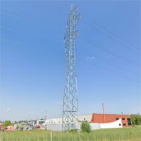 Tour en acier galvanisé à chaud à 4 poteaux en treillis pour la transmission d'énergie, pylon pour ligne aérienne haute tension 220KV
