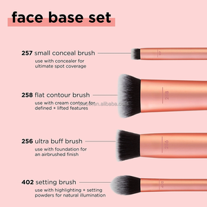 0052 Ensemble de 4 pinceaux de maquillage coréens en silicone blanc et noir, style plat, mini, pour fond de teint, avec tête en forme de sirène <span class=keywords><strong>électrique</strong></span> en cristal - Product Image 2
