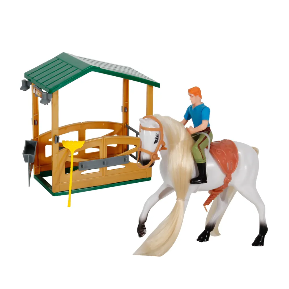 Caballos juguetes con knabberholz salegando empleo para caballos 