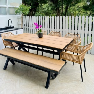 <span class=keywords><strong>Fauteuil</strong></span> en <span class=keywords><strong>rotin</strong></span> PE écologique avec cadre en alliage d'aluminium, résistant à la décoloration et facile à nettoyer, pour jardin et balcon extérieur - Product Image 4