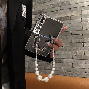 เคสฝาพับสุดหรูใหม่ล่าสุดเคสโทรศัพท์มือถือแวววาวแบบพับได้พร้อมสร้อยข้อมือมุกสำหรับ Samsung <span class=keywords><strong>Xiaomi</strong></span> Motorola - Product Image 6