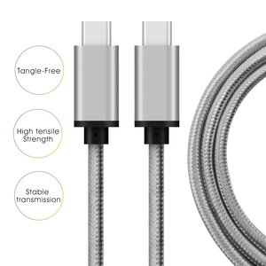 Véritable câble tressé Usb c vers Usb c Câble de <span class=keywords><strong>chargeur</strong></span> rapide multicolore personnalisé Câble de chargement Usb c 60w - Product Image 2