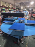 Mesin Press Panas Vinyl Datar Empat Stasiun Otomatis Pneumatik untuk Sublimasi Pakaian