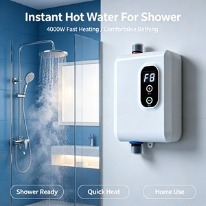 Mini Calentador de Agua Eléctrico Instantáneo sin Tanque, 4000W, Acero Inoxidable, Ahorro de Energía, Pantalla LED de Temperatura Táctil, para Hotel y Hogar - Product Image 2