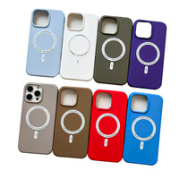 Coque de téléphone en silicone magnétique pour iPhone 15 Pro Max 14/13, compatible avec la charge rapide, personnalisable, protection intégrale, modèle 02