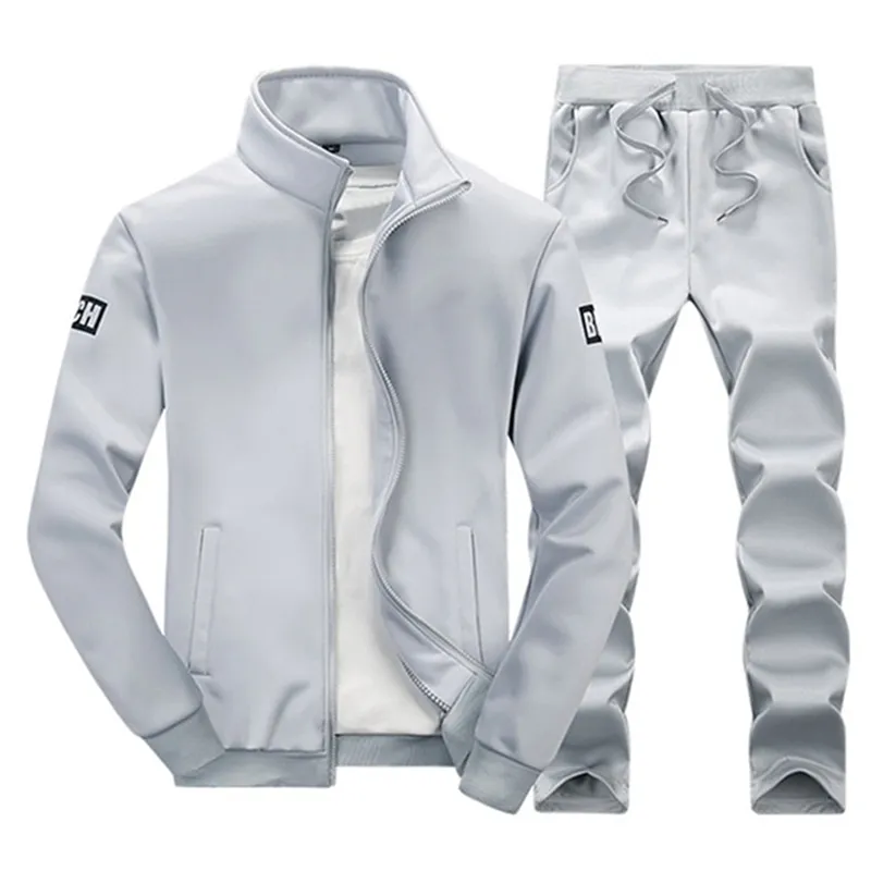 Sonbahar/kış yeni stil açık havada fermuar spor teknoloji kazak eğitim Jogger seti özel Logo beyaz erkek eşofman ucuz satış