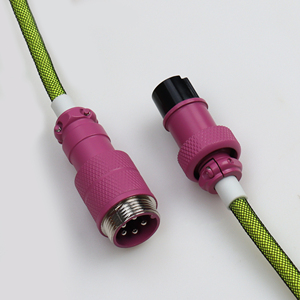 USB <span class=keywords><strong>a</strong></span> tipo <span class=keywords><strong>C</strong></span> GX16 Aviator Nylon trenzado Cable de datos en espiral Cable de teclado mecánico - Product Image 5