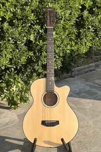 Aiersi nuova di zecca in compensato opaco in abete Sapele Body OM Cutaway chitarra acustica per chitarristi - Product Image 2