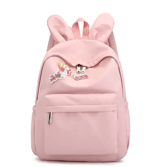 Korea Design Waterproof Nylon Rabbit Ears Lovely Women School Backpack With Laptop Backpack