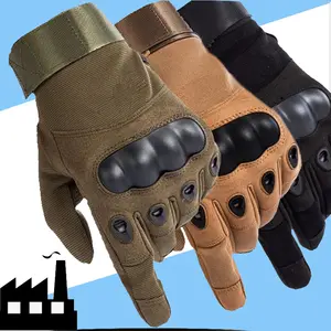High Quality Imported Microfiber Outdoor Hard Shell Motorcycle Hard Knuckle Sport Touchscreen Full Finger Tactical Gloves