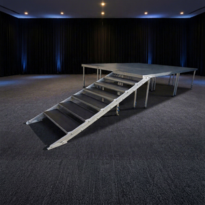 Plataforma de Escenario Portátil de Cuatro Patas con Escaleras Desmontables para Conciertos - Product Image 1