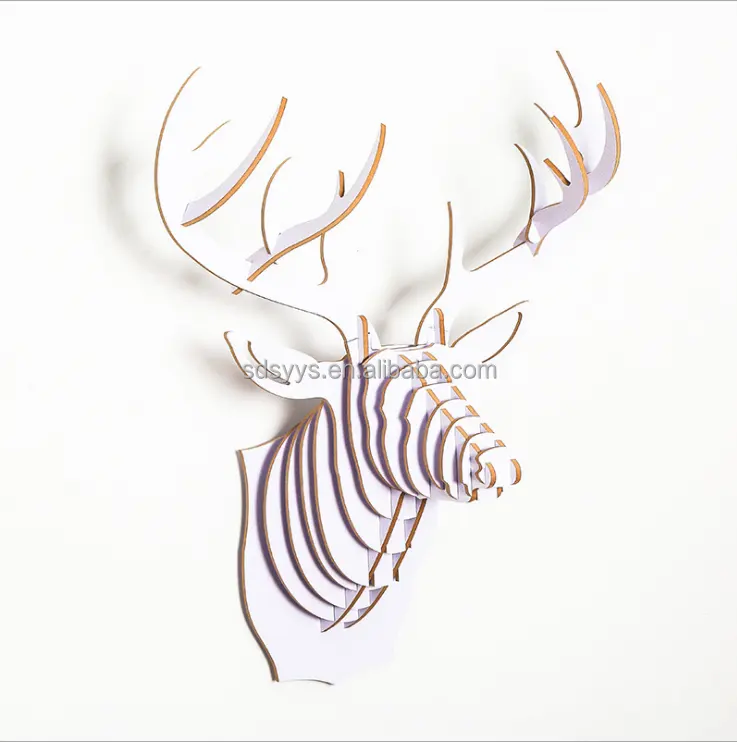 사슴 머리 벽 홈 장식 수지 기하학적 사슴 동물 머리 조각 공예 3D 벽걸이 사무실 바 휴일