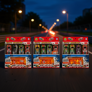 Set de 4 Coches de Juguete de Metal Fundido a Presión City Racing, Listos para Correr, Escala 1:64, Accionamiento por Fricción, 24x20 cm - Product Image 3