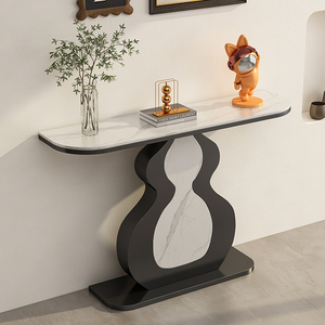 Mesa de consola moderna Simple de lujo italiano, diseño de entrada de calabaza con tablero de roca, <span class=keywords><strong>pasillo</strong></span>, consola estrecha, significado Fulu - Product Image 3