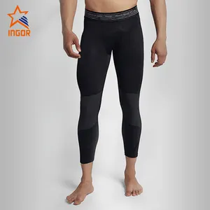 Uomo Yoga Wear Workout Nylon nero elastico Fitness inverno sublimato ciclismo Sport palestra Running Compression Men Yoga collant