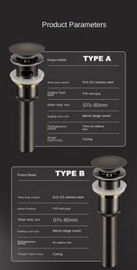 19,9 cm Spülbeckensieb Abflussstopper Überlauf Edelstahl Waschbecken Pop-Up Abflussventil mit Messingventilkern - Product Image 5