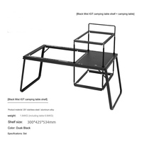 Le plus récent Offre Spéciale extérieur noir brume Igt modulaire Table sur pied Portable pliant en aluminium Camping Table ensemble