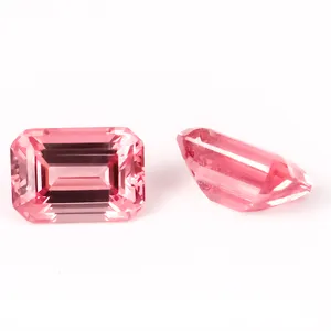 wholesale With own natural color oxygen bubbles Emerald cut VVS hight quality Padparadscha few merchants have unique Gemstone