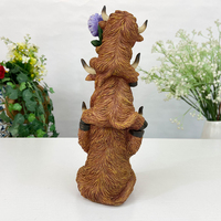 Highland sapi dengan patung jamur ornamen taman Resin untuk dekorasi rumah pertanian 3D patung seni lukis untuk nampan berjenjang musim panas