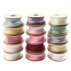 Chiffon Ribbon Spool Woven Floral Style For Cake Flower Packaging Gift Decor - Product Image 4