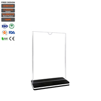 Support de menu, porte-cartes A5, présentoir publicitaire, support de table en forme de T, double face, support d'affichage en plastique