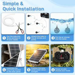 Split <b>Solar</b> Aerator Dual Port Air <b>Pump</b> Portable Design Ten Hour Working Mode For Outdoor Garden Freshwater Tank Oxygenator - Product Image 3