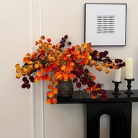 Tiges de fleurs artificielles en soie, bouquet réaliste d'automne, arrangement floral artificiel pour la décoration de table de salon