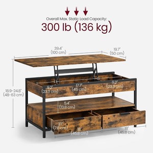 Cross-border multi-functional floor-standing coffee <b>table</b>, home indoor living room large capacity storage coffee <b>table</b>, simple - Product Image 3
