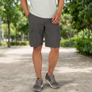 Men Cargo <b>Shorts</b> Solid Color Mid Waist Elastic Closure Casual Bermuda <b>Shorts</b> with Pockets <b>Woven</b> Cotton Style <b>shorts</b> - Product Image 6