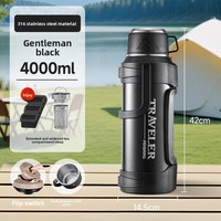 Termo de Acero Inoxidable de Ultra Gran Capacidad de 3L/4L/5.2L, Aislamiento de 48H, para Uso en Casa, Viajes y Escalada