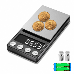 Balance numérique de poche pour bijoux en diamant, vente en gros d'usine, 500g 0.01g, acier inoxydable, capacité 1kg - Product Image 1