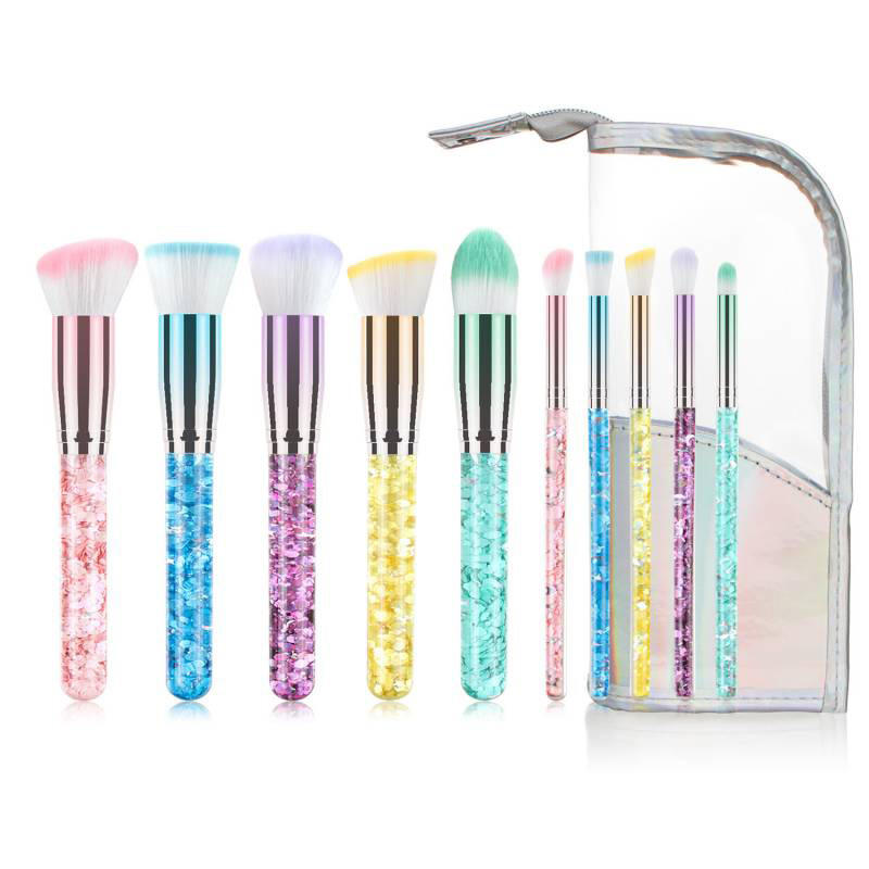10pcs brushes with holo bag