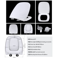 Siège de toilette avec mécanisme de descente progressive, antibactérien, design moderne, sans bruit, fabriqué en matériau PP durable