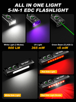 Lampe torche multifonctionnelle avec pointeur laser vert et lumière noire UV 365 nm pour l'inspection et la détection en extérieur