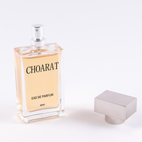 Flacon de parfum portable de luxe 60 ml 80 ml, élégant, carré plat, transparent, vide, avec pulvérisateur à sertir