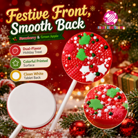 Groothandel op maat gemaakte Kerst Flip Pops lollytabletten snoep groene appel aardbei smaak harde snoepjes voor kinderen feestdag cadeau