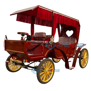 5-6 Persons with Roof Outdoor Christmas Decoration Horse Wagon/romantic Wedding Carriage Sightseeing Horse Carriage - Product Image 2