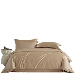 Juego de cuatro piezas de verano para madre e hijo, 100% seda, color liso, fresco y sedoso, para cama doble. - Product Image 5