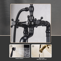 Robinet mitigeur de baignoire autoportante, téléphone, robinet de baignoire-douche sur pied, salle de bains en laiton Antique, Offre Spéciale