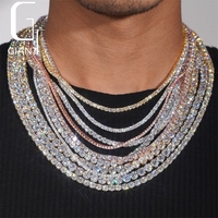 Collier Chaîne Tennis Hip Hop Moissanite VVS1 S925 2mm 3mm 4mm 5mm 6.5mm Effet Diamant Givré, Meilleures Ventes