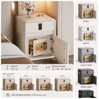 Coffre-fort de chambre à coucher de style meuble avec serrure à clé, ports de charge USB Type-C, multiprise intégrée et rangement dissimulé pour objets de valeur