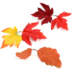 Feuilles d'érable artificielles de 10 pouces en plastique floqué moulé par injection pour décorations de mariage et d'intérieur - Product Image 5