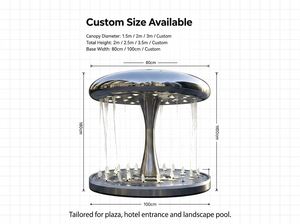 Sculpture d'eau abstraite moderne en acier inoxydable poli avec design circulaire, rehaussant le paysage extérieur - Product Image 5