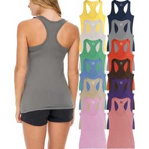FOXA Women's Racer <b>Back</b> Tank Tops Cotton Spandex Stretch 12 <b>Pack</b> Colorful Workout Tanks - Product Image 1